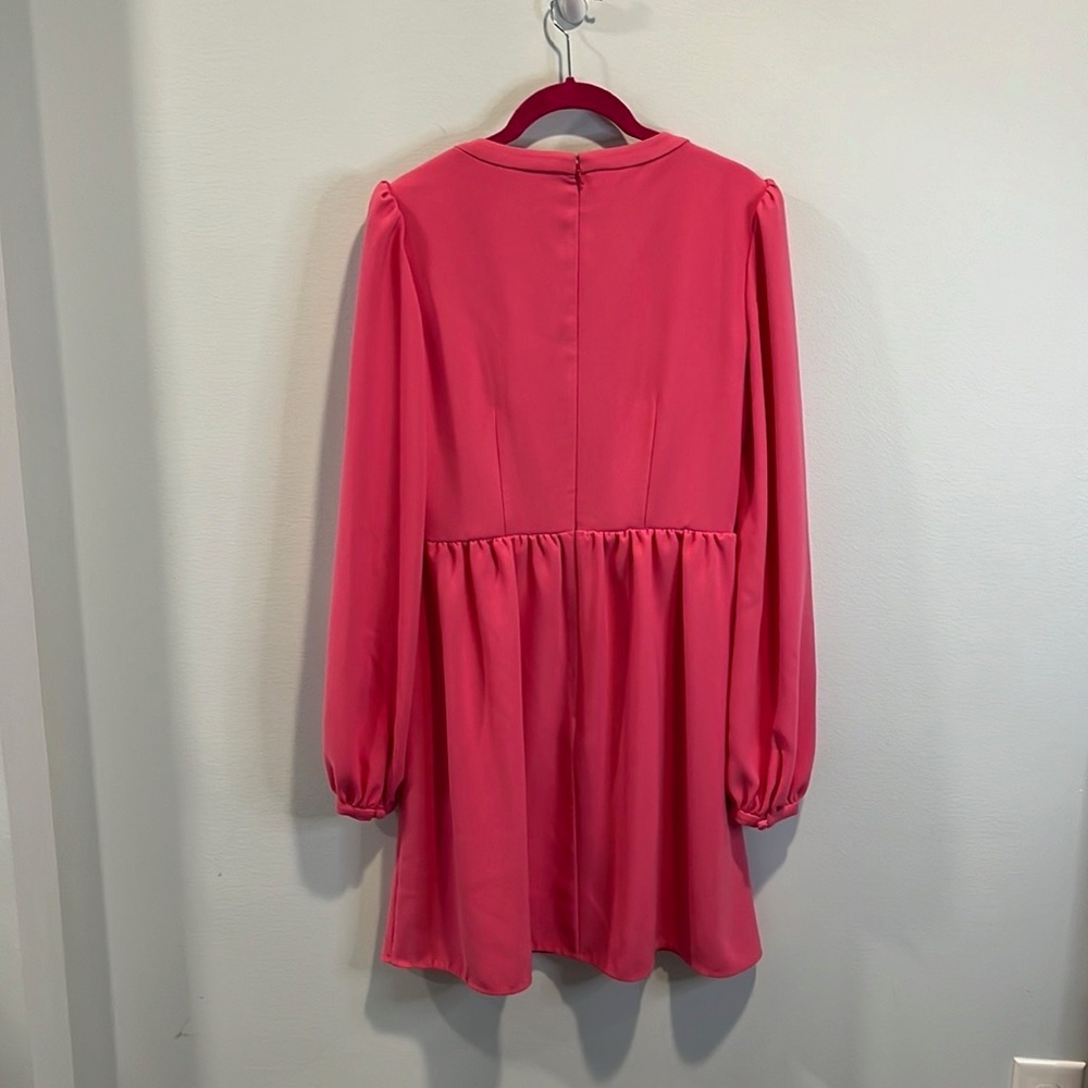 Saloni Camille embellished bow dress in bubblegum pink UK6/US2 - Picture 4 of 4